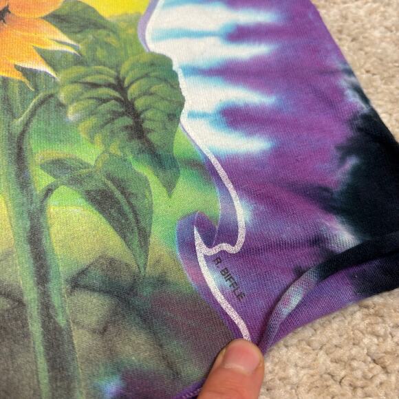 Vintage Liquid Blue Grateful Dead Tie Die T Shirt Womens Medium Crop Top Biffle - Picture 5 of 9